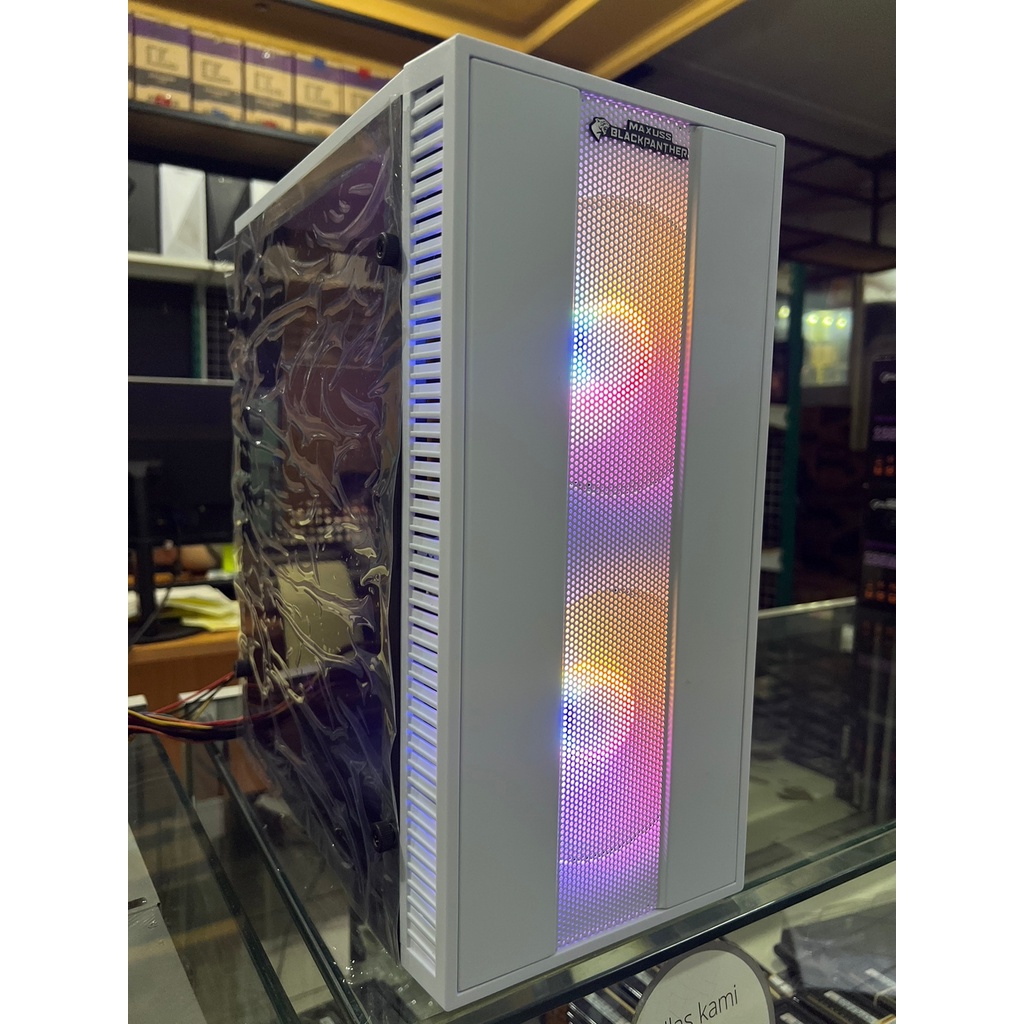 PC RAKITAN GAMING RYZEN 5 4600G LENGKAP LED 24 INCH KEYBOARD MOUSE GARANSI RESMI