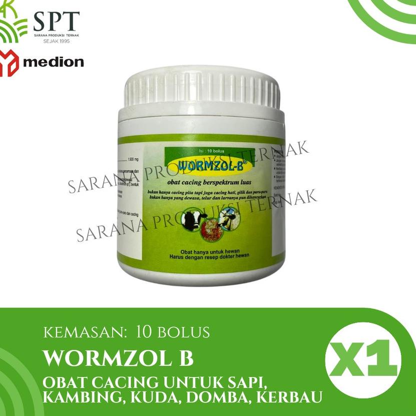 12.12 MALL MEDION WORMZOL B 10 BOLUS POT OBAT CACING SAPI KAMBING KUDA DOMBA