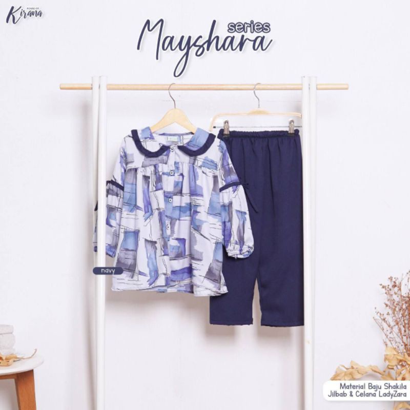 SETELAN BAJU TUNIK KULOT ANAK MUSLIM PEREMPUAN HOUSE OF KIRANA MAYSHARA SERIES NAVY