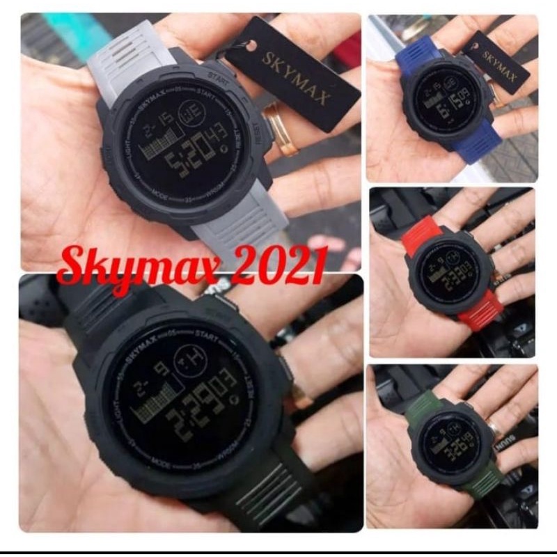 TALI JAM KARET HITAM STRAP SKYMAX ORI 2021