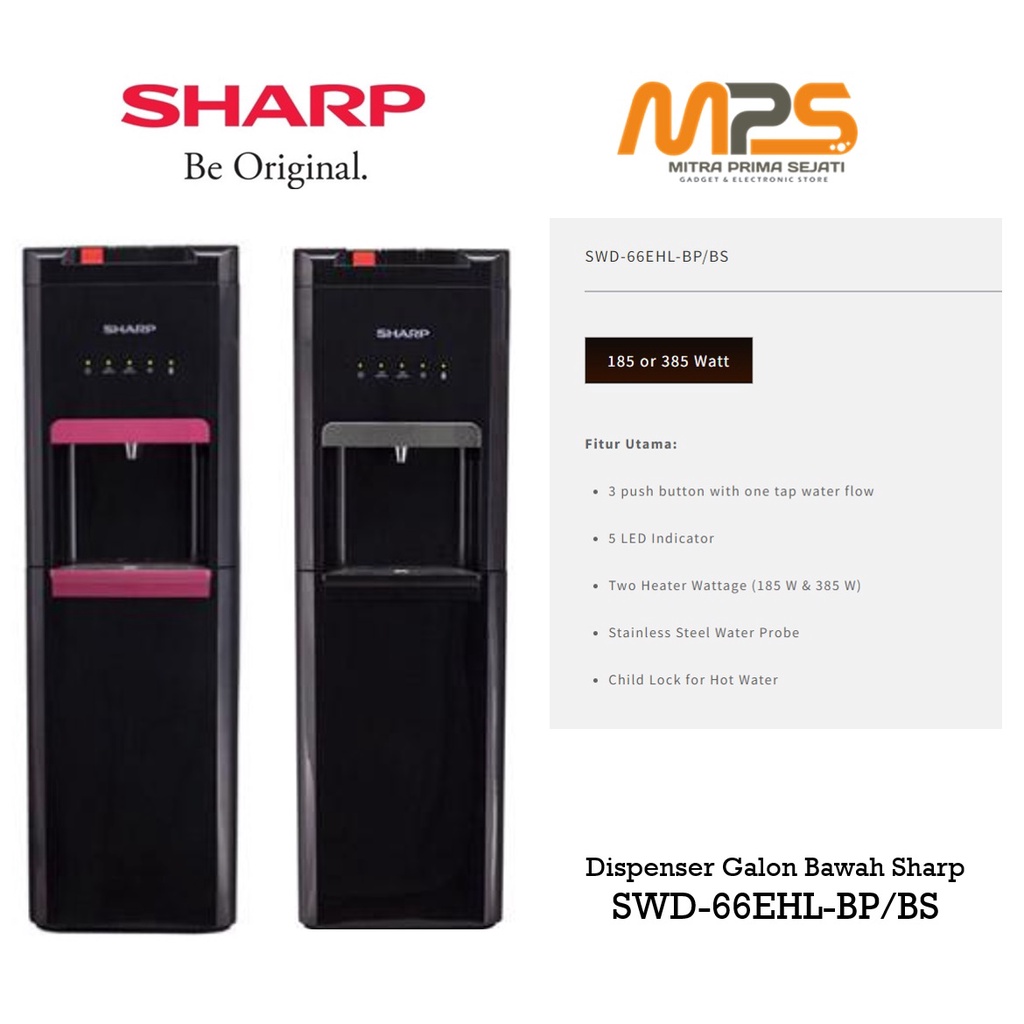 Jual Dispenser Galon Bawah Sharp SWD66EHLBP/BS Shopee Indonesia