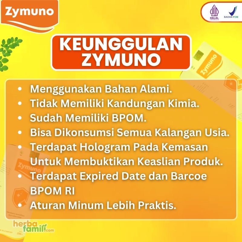 ZYMUNO - Vitamin Herbal Cegah Kanker Tingkatkan Daya Tahan Tubuh Imun Jaga Kesehatan Tubuh Cegah Flu Demam Batuk Masalah Pencernaan Bantu Percepat Penyembuhan Penyakit Booster Imun Isi 200ml