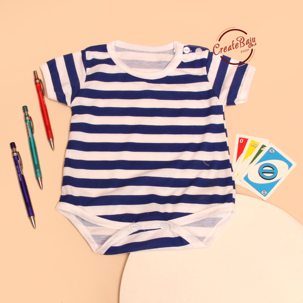 BAJU BAYI JUMPER BAYI 3-12 BULAN JUMPSUIT BAYI MOTIF SALUR BIRU FASHION TERMURAH