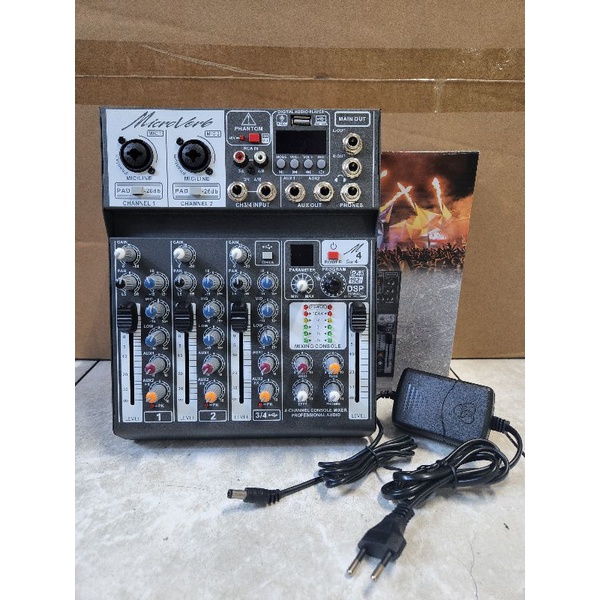 mixer audio microverb best4 best 4 model better 4 ashley 4CH USB-BLUETOOTH reverb ORIGINAL