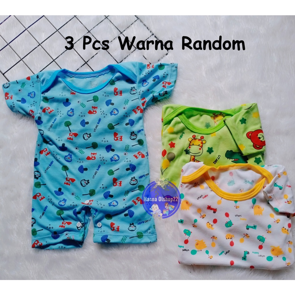 3 Pcs Baju Bayi Romper Pendek / Paket Bundling 3 Baju Anak Murah