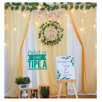 Backdrop Background Photobooth Lamaran Wedding atau Acara Arisan