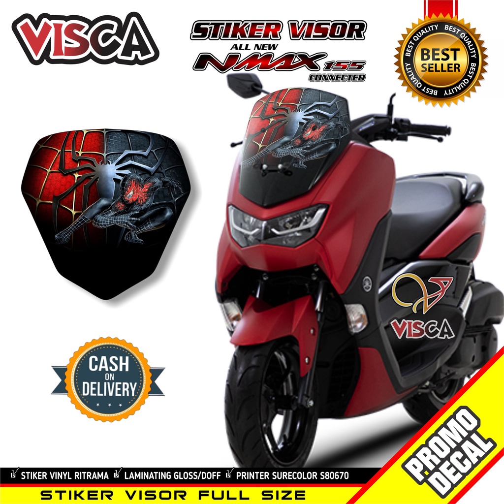 Stiker Visor Nmax Variasi 2022 Stiker Motor Nmax Stiker Visor Nmax Spiderman