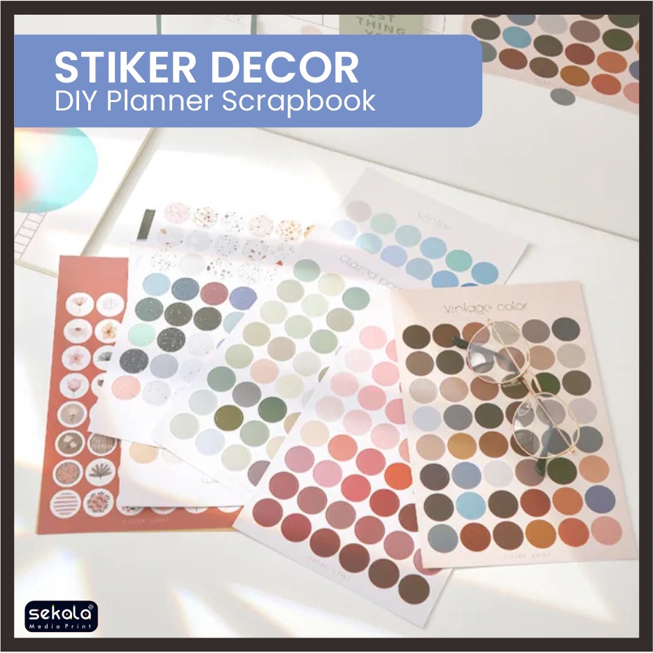 

Stiker Kertas Decor Macaron Dots Paper Sticker DIY Planner Scrapbook
