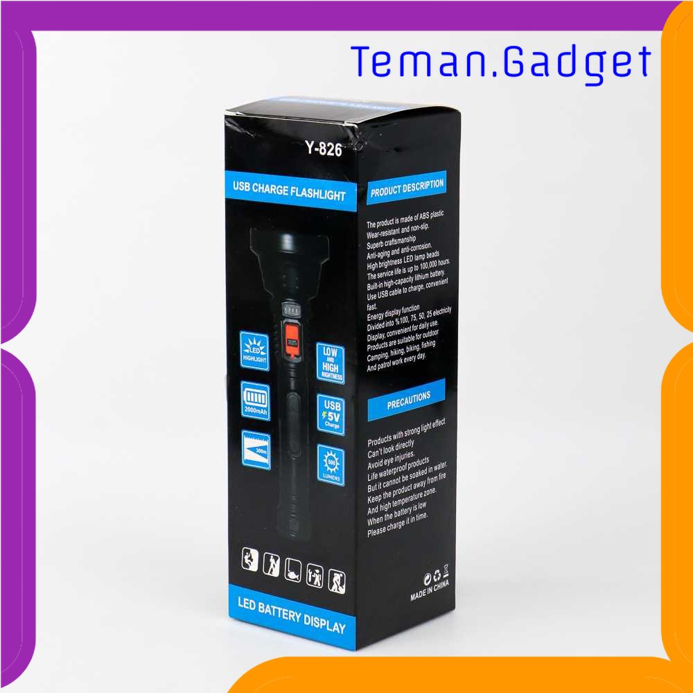 TG-SNT Pocketman Senter LED Waterproof USB  XPE 500 Lumens - Y-826