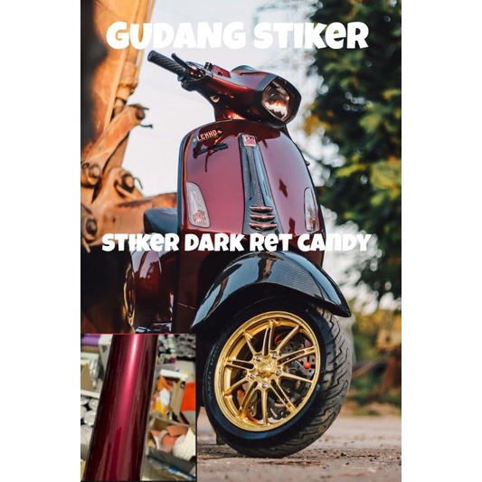 sticker skotlet merah maroon metalik candy soklite red candy premium stiker merah hati gelap