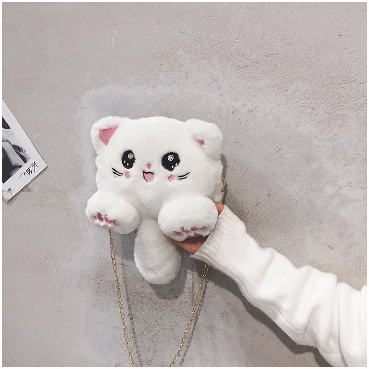 Tas Desainer Mewah 2023 Tas Kucing Bulu Imitasi Baru Tas Kucing Mewah Ekor Panjang Rantai Wanita Tas Diagonal