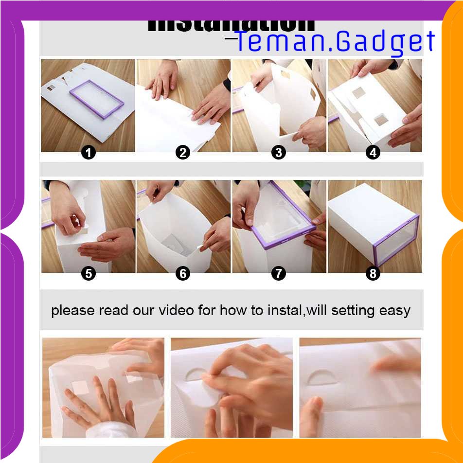 TG-RAK BNBS Kotak Susun Rak Organizer Sepatu Shoe Box 6 PCS Size L - LF010