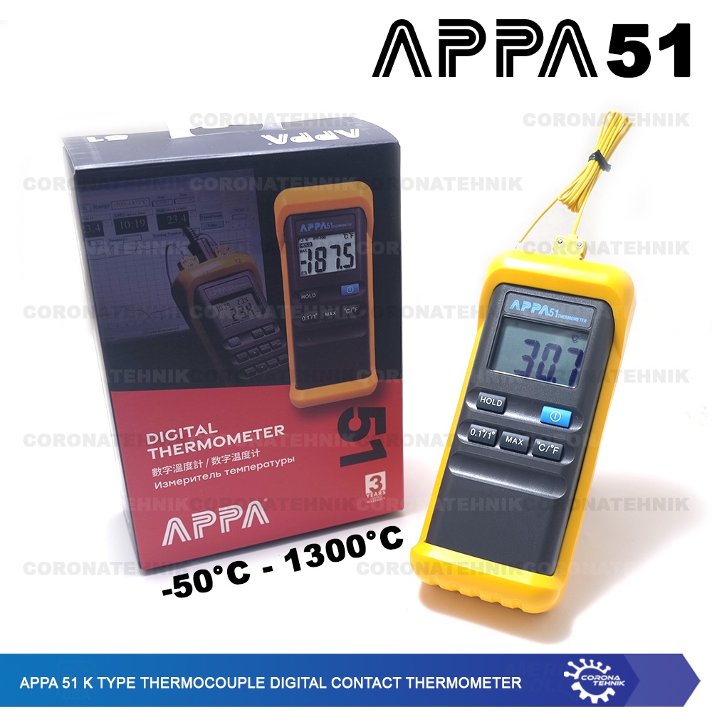 APPA 51 K Type Thermocouple Digital Contact Thermometer - Taiwan