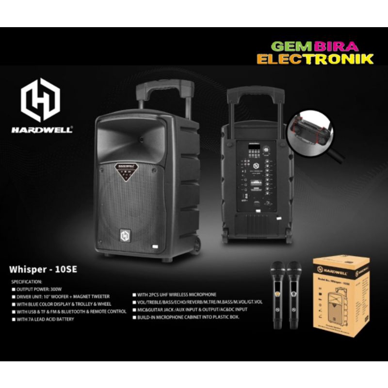 Speaker Portable Hardwell Whisper 10 SE Original 10 inch HARDWELL Whisper 10SE