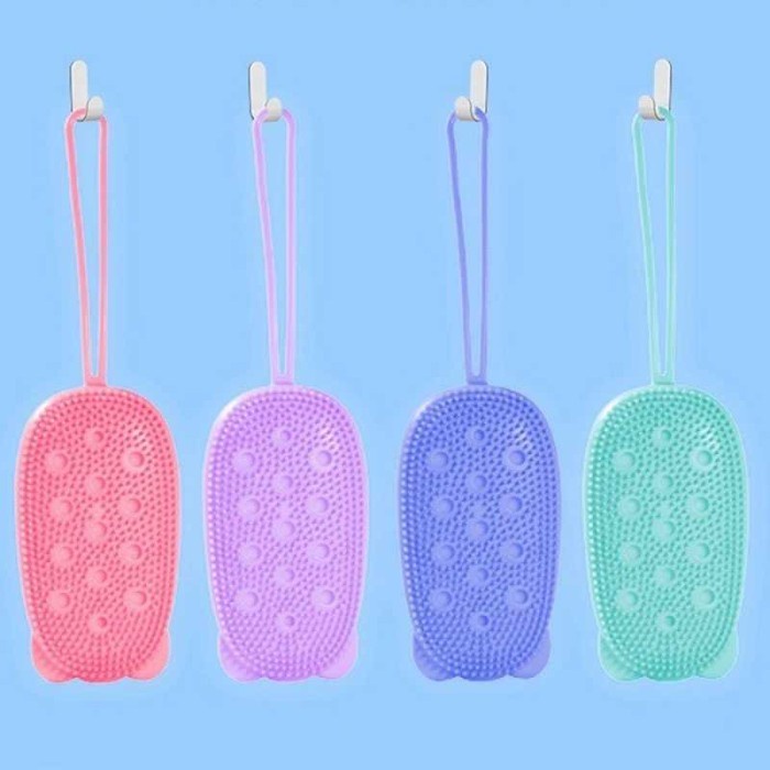 Sikat Mandi Badan Double-Sided Massage Silicone - Pink