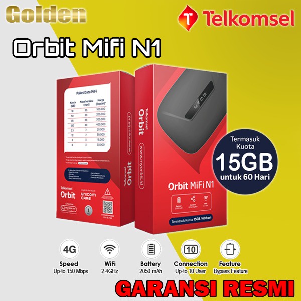 Telkomsel ORBIT Mifi N1 Bonus Data Kuota HKM-M21 Modem Mifi Wifi Resmi