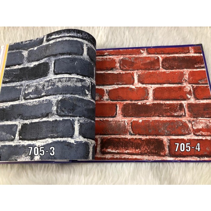 Wallpaper Wallpaper Dinding Murah Batu Bata Merah Abu Natural 3D