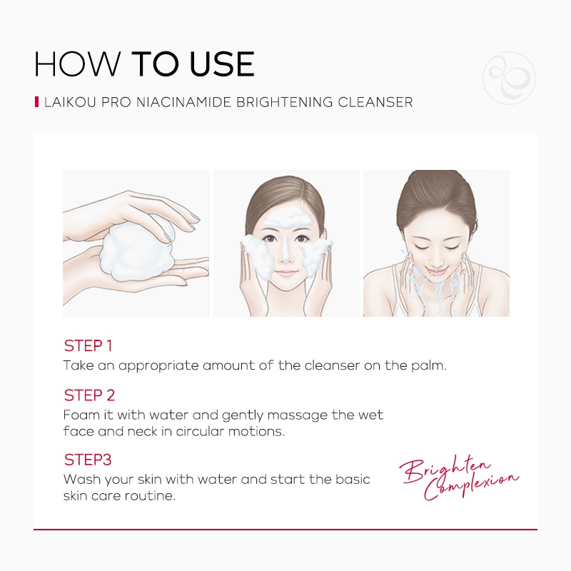 LAIKOU Pro 99.6% Niacinamide Permbersih Wajah Mencerahkan Mengurangi Komedo Membersihkan dengan lembut Memudarkan Melanin 50g