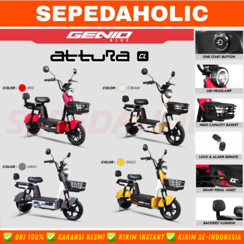 Sepeda Motor Listrik GENIO ATTURA CL 350 Watt Electric Bike By United