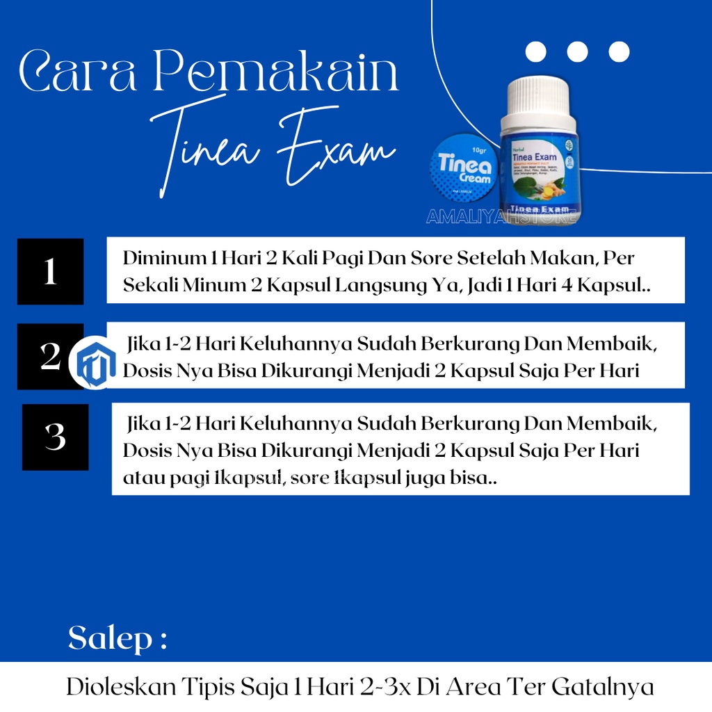 Tinea Exam Original Obat Kapsul Gatal-Gatal Ampuh Salep Krim Gatal Kulit Kadas Panu Eksim Menahun Di Kaki Selangkangan Pria Dan Wanita Paling Ampuh Permanen