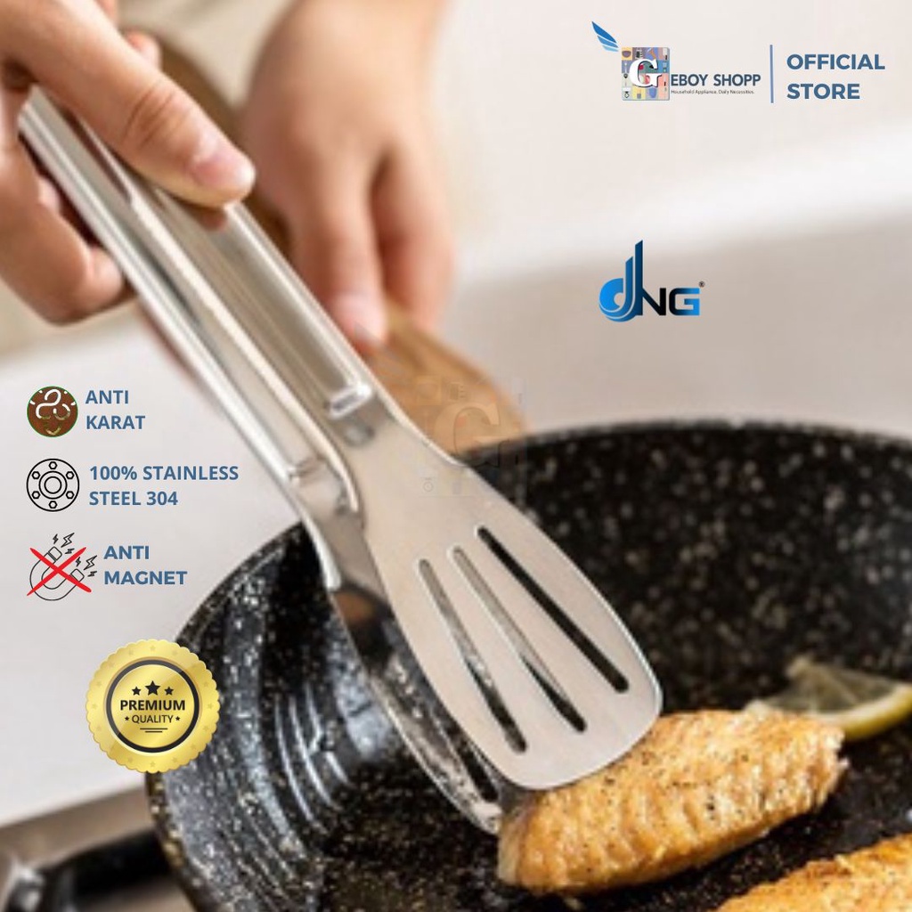 Capitan Masak / Jepitan Masak / Serving Tong DNG 100% Stainless Steel Anti Magnet Anti Karat 304