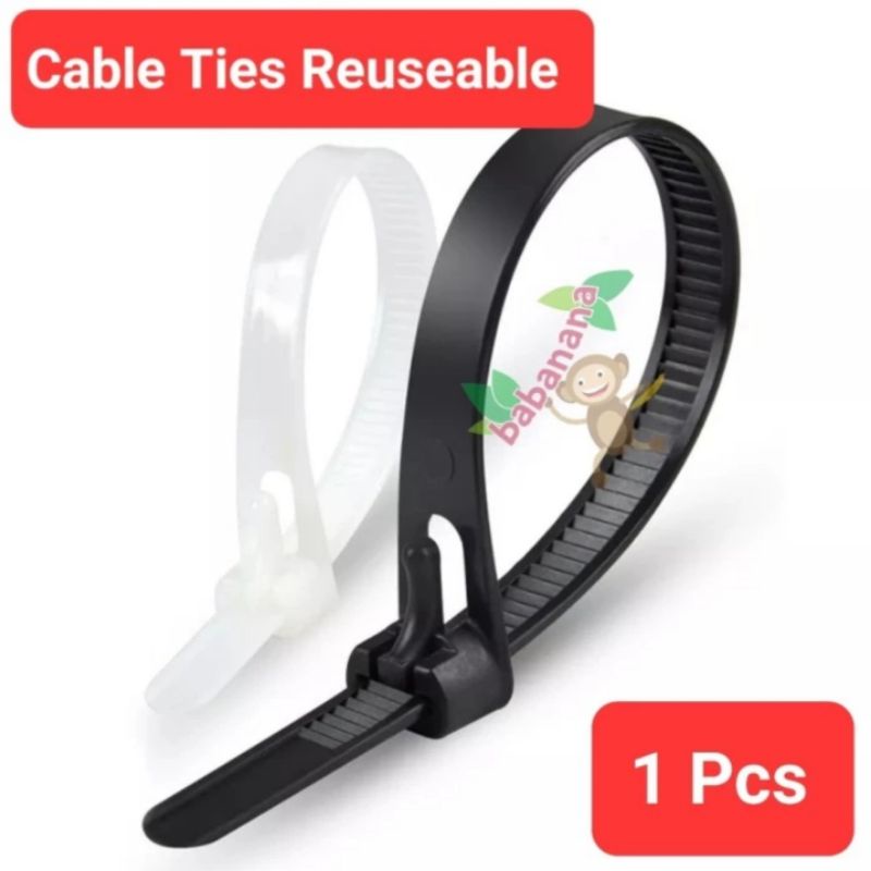 Cable Ties Reuseable Buka Pasang Releaseable Pengikat Kabel Organizer