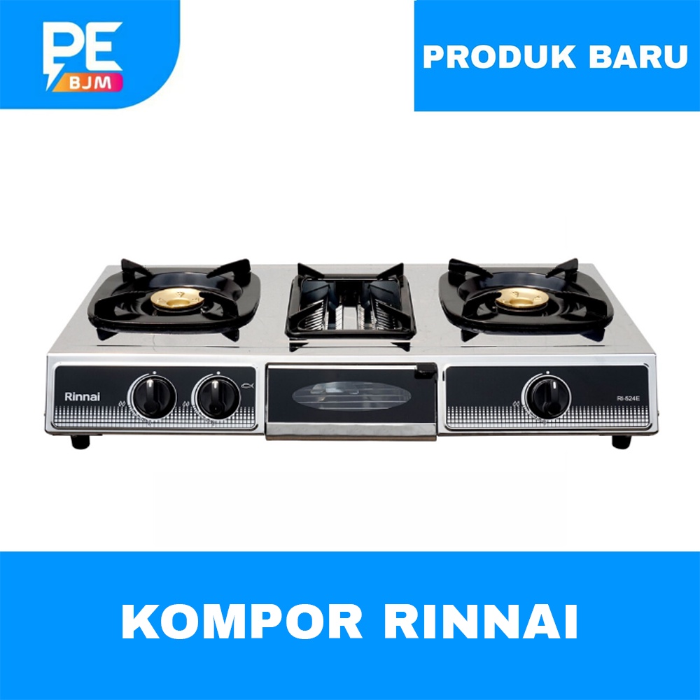 KOMPOR GAS RINNAI 2 TUNGKU GRILL PAN SERIES RI-524E GARANSI RESMI