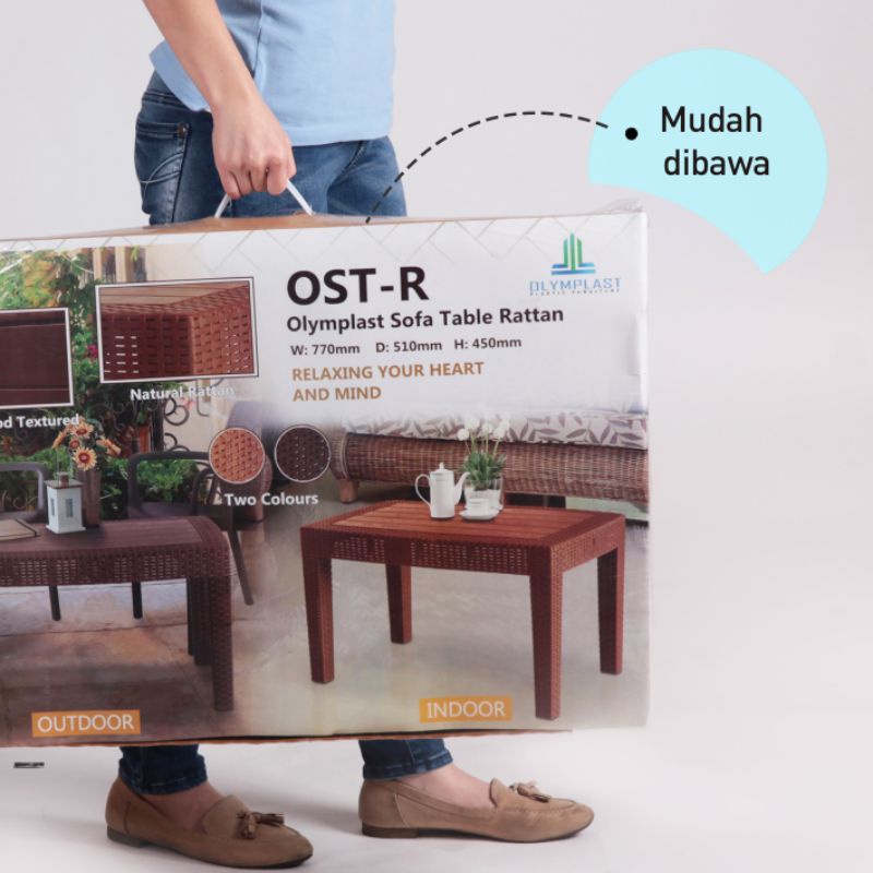 1 SET KURSI OL 509 DAN MEJA OSTR/OLYMPLAST SOFFA TABLE RATTAN/Kursi dan Meja Olymplast/Satu Set Kurs