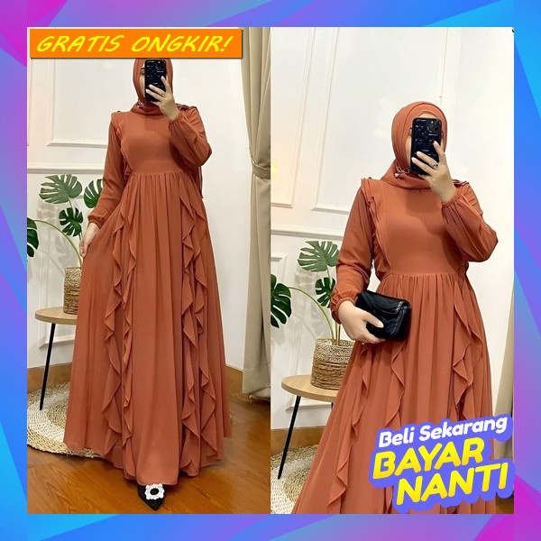 Gamis Terbaru Danisa Brukat Katun Mutiara Payet Premium // Dress Pesta Terbaru Wanita // Gamis Konda