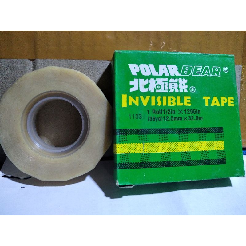 Rp 3500/pcs ISOLASI INVISIBLE TAPE 12,5MM 36 YARD bisa buat isolasi kabel