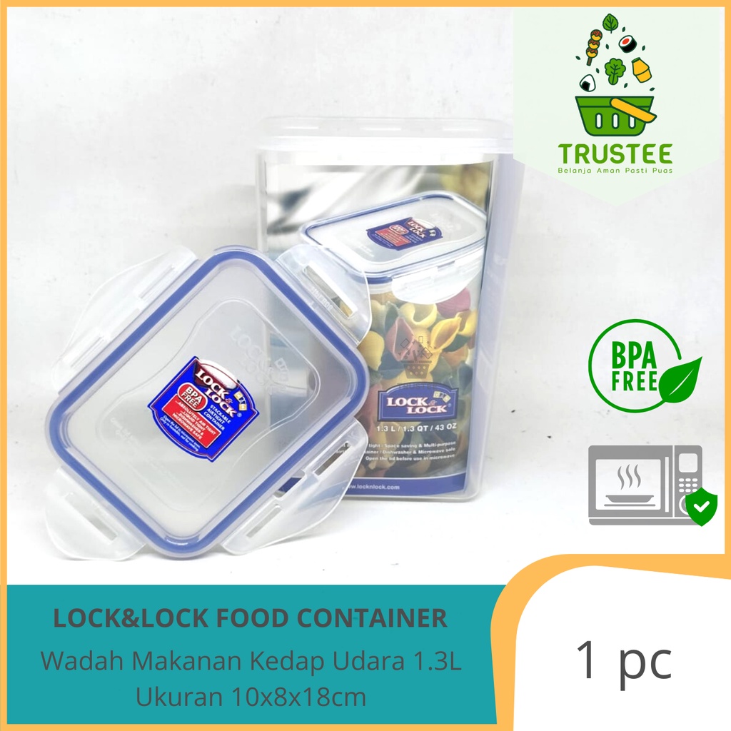 Lock &amp; Lock Food Container Wadah Makanan Kedap Udara 1.3L Locknlock