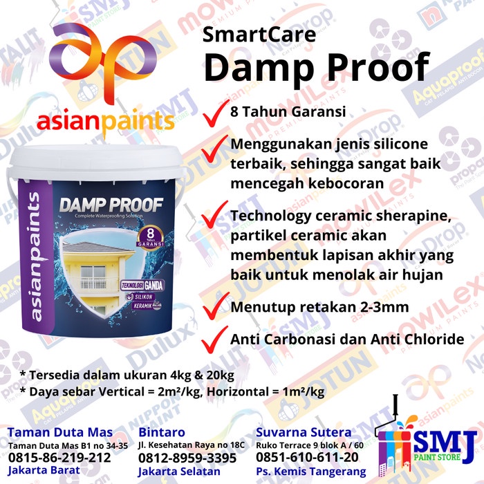 monggo] CAT ANTI BOCOR ASIAN PAINTS SMART CARE DAMP PROOF 1 KG
