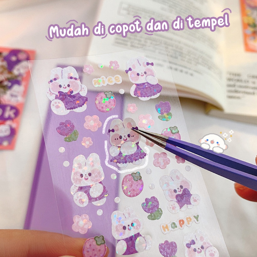 Sticker Aesthetic Lucu Motif Kartun Anti Air Dekorasi DIY Diary Handbook Tumblr MX-5010