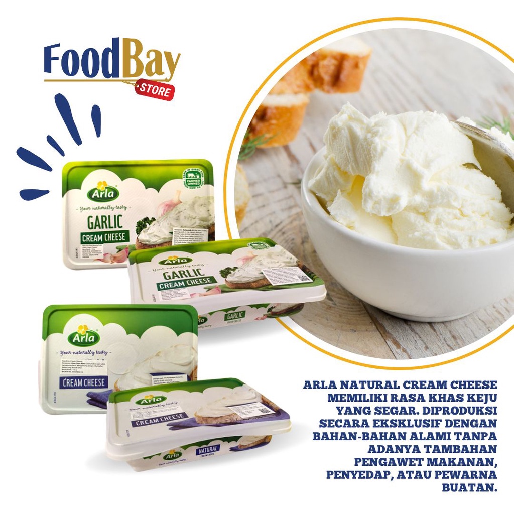 ARLA Garlic Fresh Cream Cheese krim keju 150 Gr