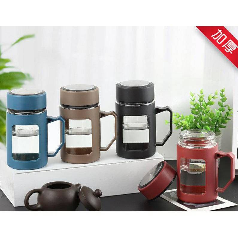 Mug Gelas Kaca Tumbler Botol Kaca Cangkir Botol Minum Air Panas Dingin Termos 450ml murah