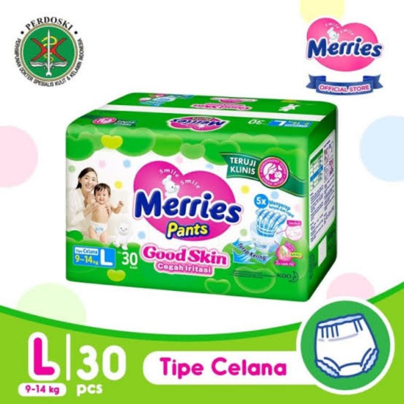 ORIGINAL PEMPERS MERRIES L30 PANTS GOOD SKIN / POPOK BAYI CELANA PEMPERS L 30