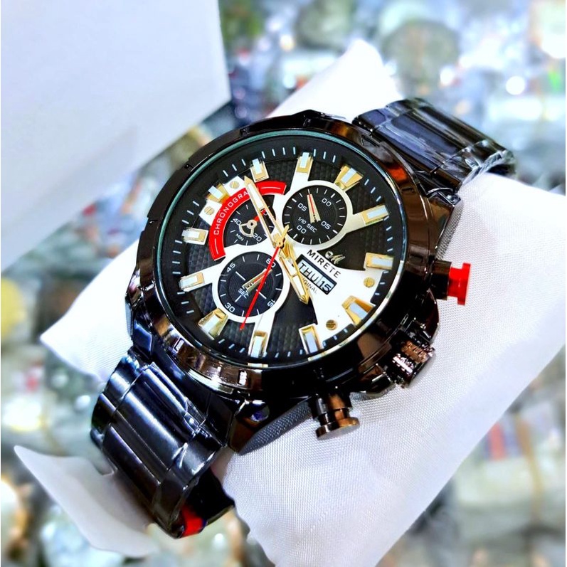 Jam Tangan Pria Mirete Original Tanggal Hari aktif Bestseller  Import Analog Jam Tangan pria Berkualitas Murah Free Box Dan Batrai