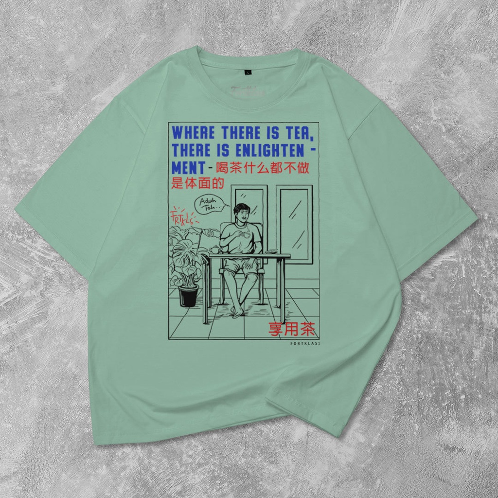 HIPNOP Kaos Oversize TEA T-Shirt Cowok Premium