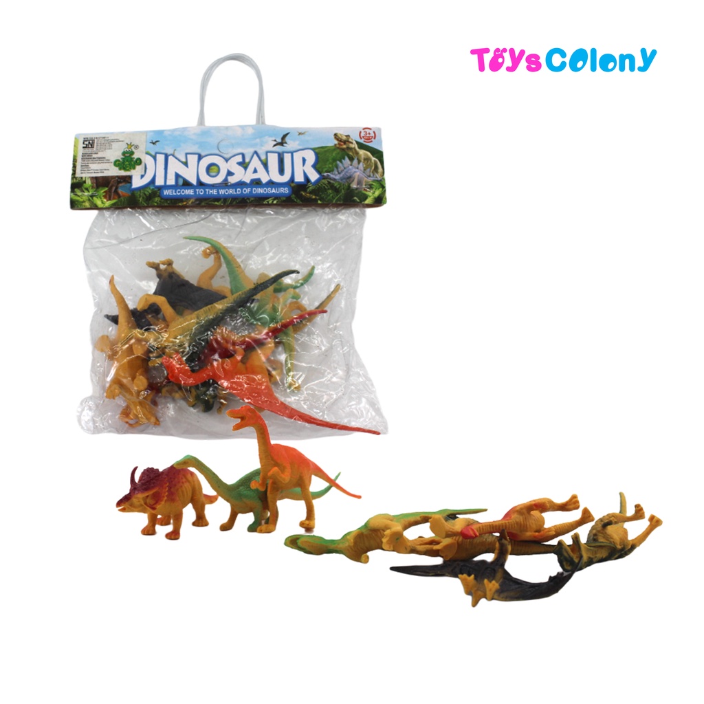 DINOSAURUS KANTONG ISI 8PCS DAN Brachiosaurus Dinosaurus Family Bisa Jalan