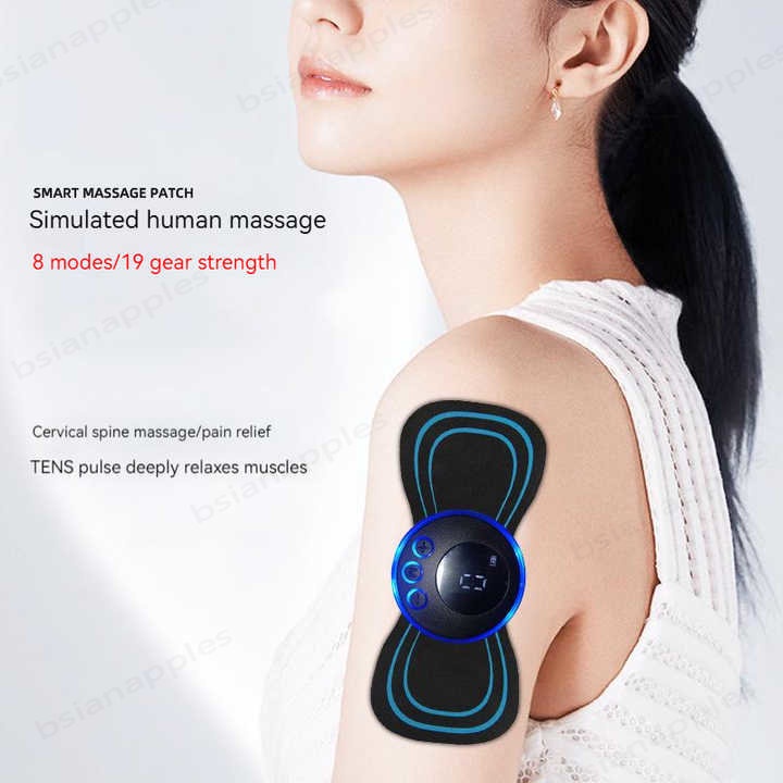 Patch Pijat Mini / EMC Cervical Massager / Tongkat Pijat Ajaib/Patch Pijat Mini Pintar Denyut Nadi Bahu / Rumah Pijat Bahu dan Leher Portabel