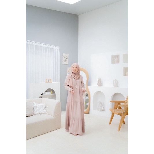 GlizHijab | Aurel Dress | Kondangan Series Baju Lebaran Fashion Muslim Dress Simple Elegant Gamis Kekinian Set OOTD Hijab Basic Dress Hijab-3