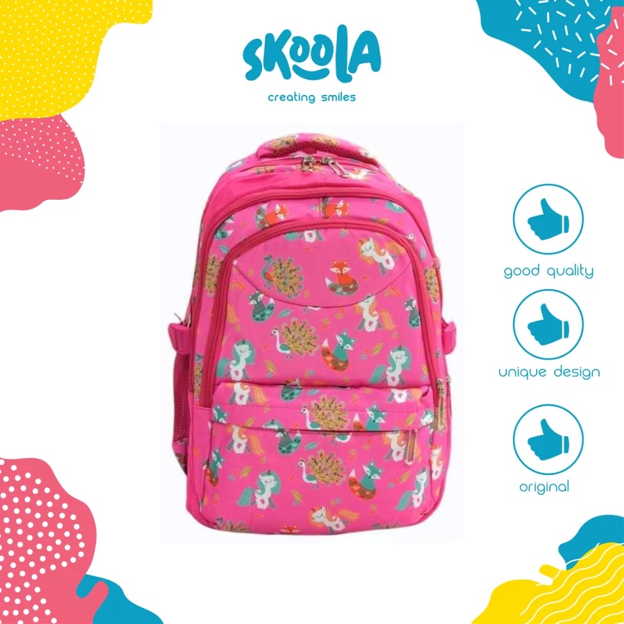 Tas Sekolah Anak Perempuan SD Ransel Unicorn Powa HL 188-3 Import + Free Aksesoris - Skoola