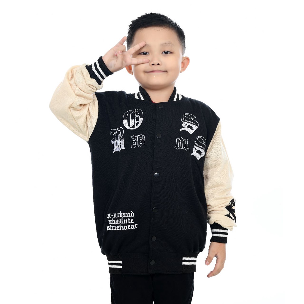 Jaket Varsity Anak Anak Laki-Perempuan Baseball Usia 1-10thn