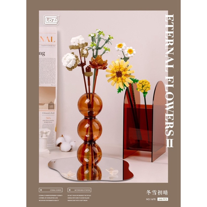 Brick Loz Block Flower Bouquet Decoration 1670 1671 1672 - New Season Ii