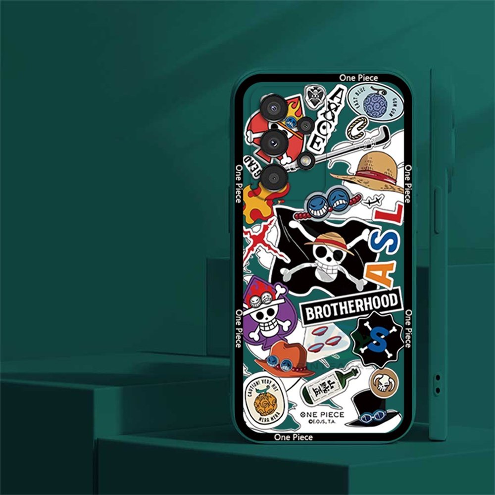 Realme 10 C35 C21Y C25Y C21 RealmeC11 C25 C17 C15 C12 C3 C2 Realme 8i 7i 5 5i 6i 6 Pro 7 Pro One Piece Luffy Brook and the Devil Fruit Casing Handphone Silikon Lembut Binteacase