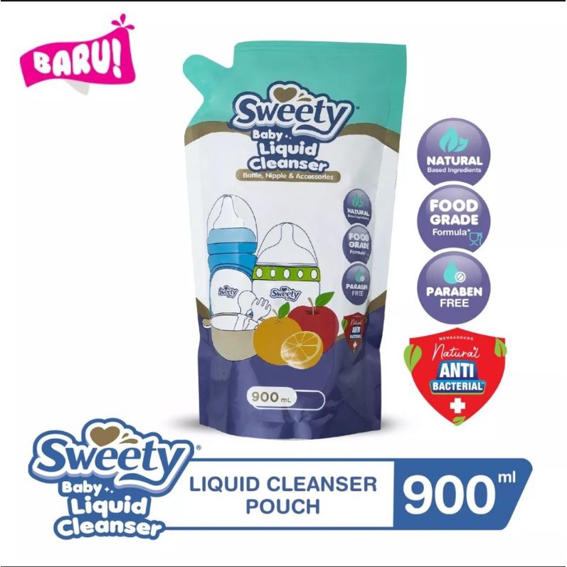 Sweety Baby Liquid Cleanser for Bottle, Nipple and Accesories Pouch 900 ml