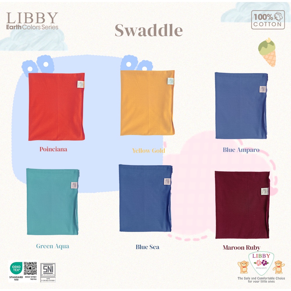 LIBBY BEDONG LIBBY EARTH COLOR SWADDLE EARTH COLOR SERIES BEDONG BAYI ISI 1 PCS