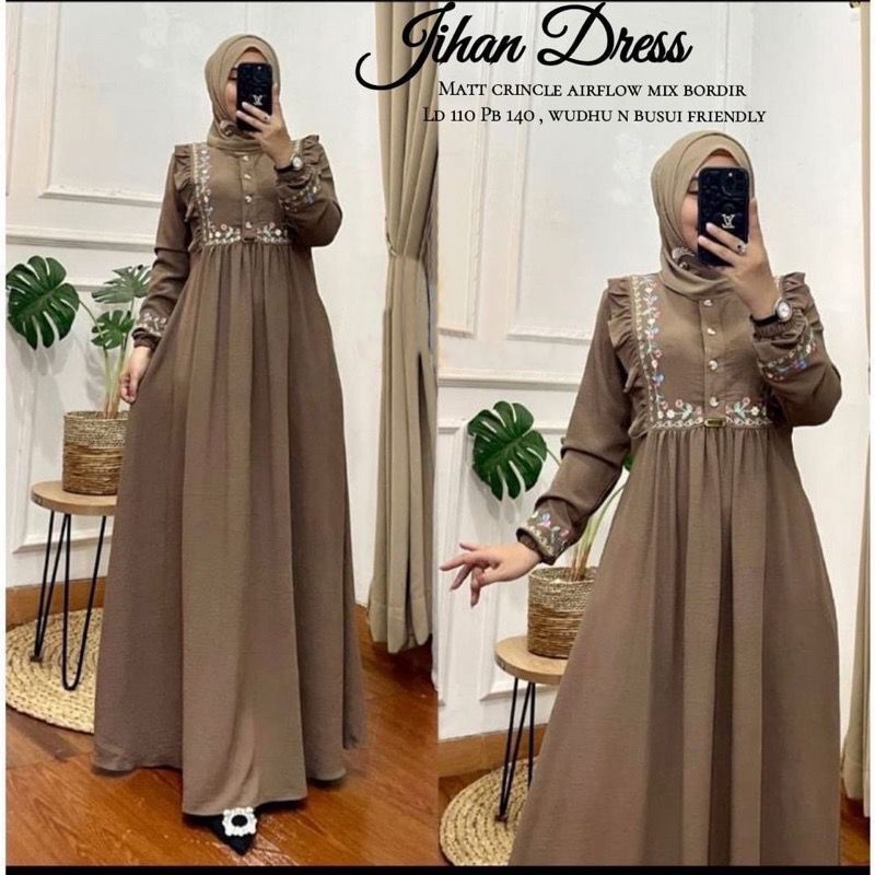 DRESS MUSLIM, Fashion Muslim, baju wanita, dress, gamis, Baju gamis, fashion wanita, Jihan Dress