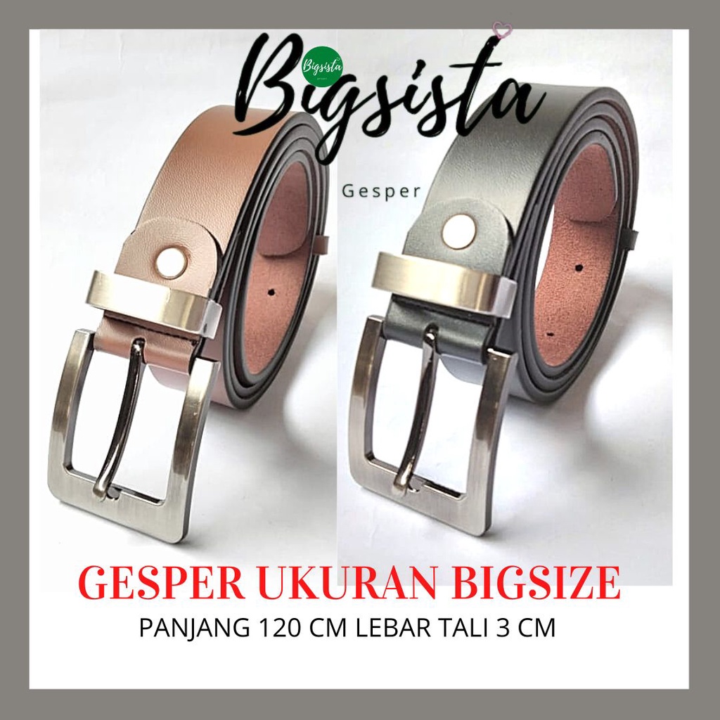 Ikat Pinggang Kulit Pria Ukuran Jumbo Kepala Jarum Gesper Cowok Big Size