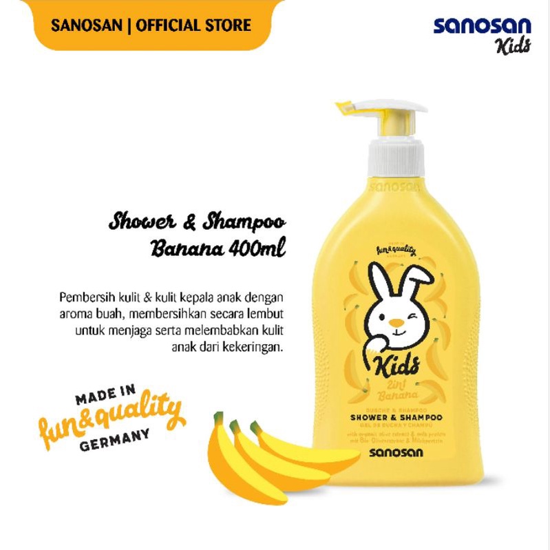 Sanosan Kids Shower &amp; Shampoo Sabun Mandi Anak Shampo Anak 2 in 1 Sanosan Kids Easy Comb Vitamin Rambut Anak Skincare Anak 125ml / 200ml / 400ml